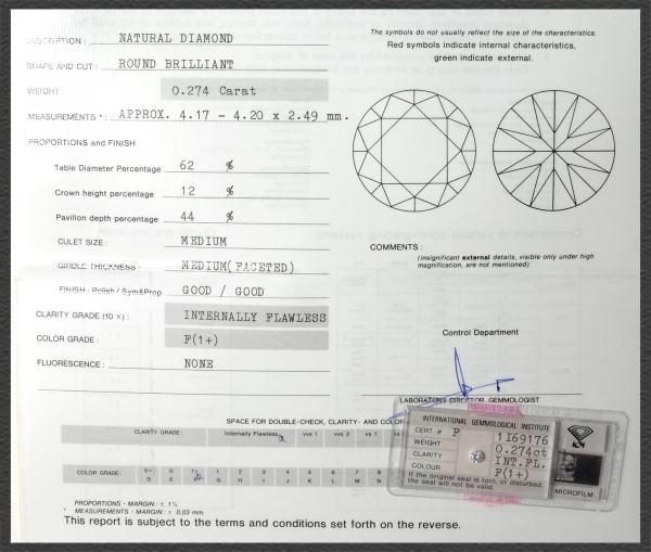 585 Gold Brillant Ohrstecker 0,549ct + IGI Zertifikat